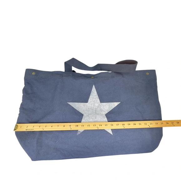 Vintage Addiction Star Large Washed Canvas Tote Bag with Small Pouch - Picture 7 of 10